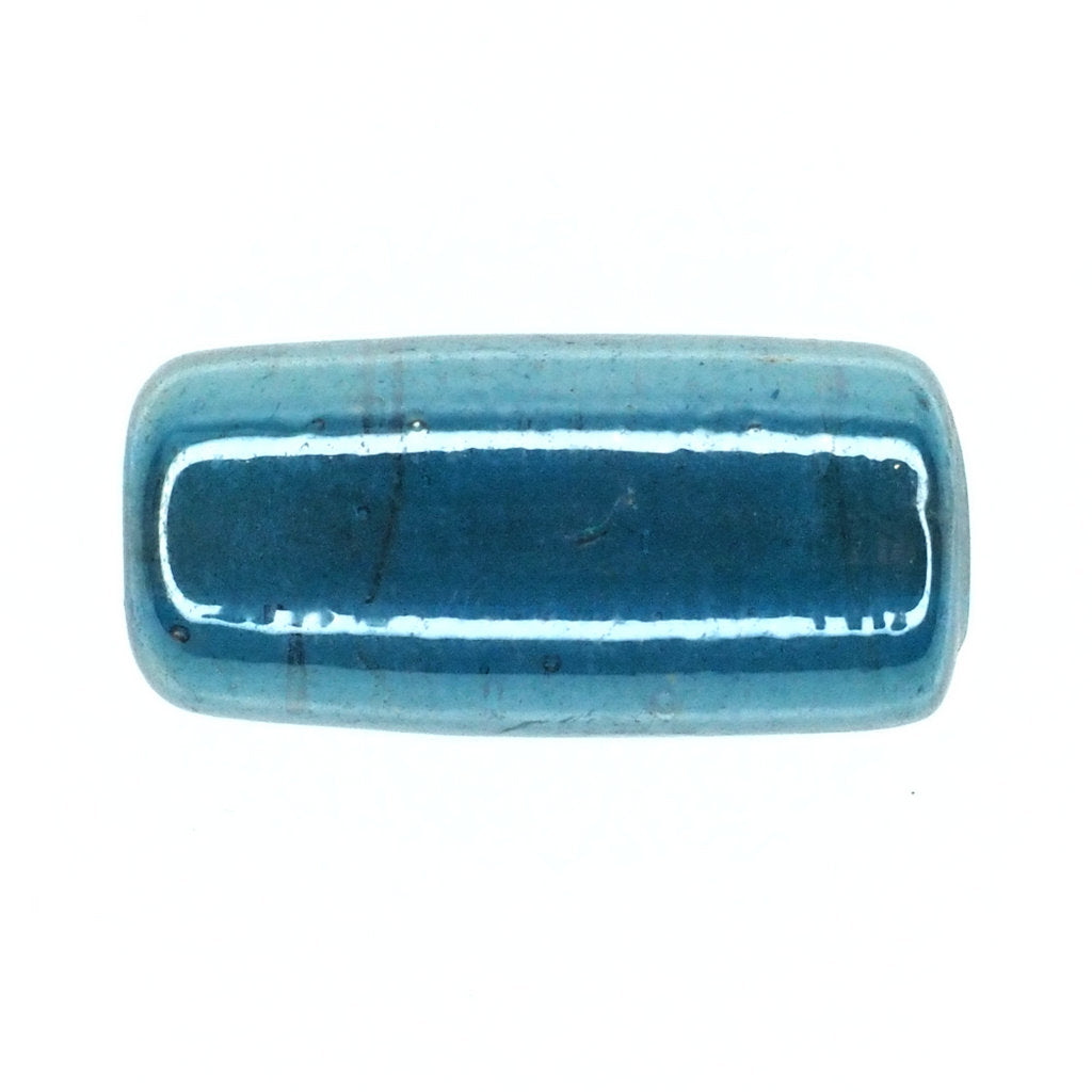 Metallic blue tube beads