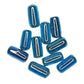 Metallic blue tube beads