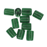 Forest green tube beads