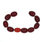 Red round oval bead