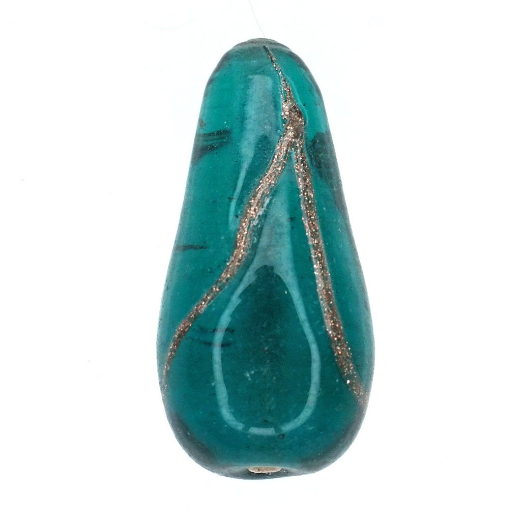 Turquoise green teardrop bead