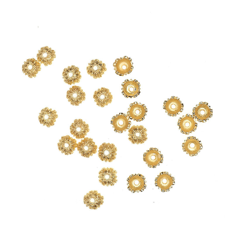 Gold-plated bead caps