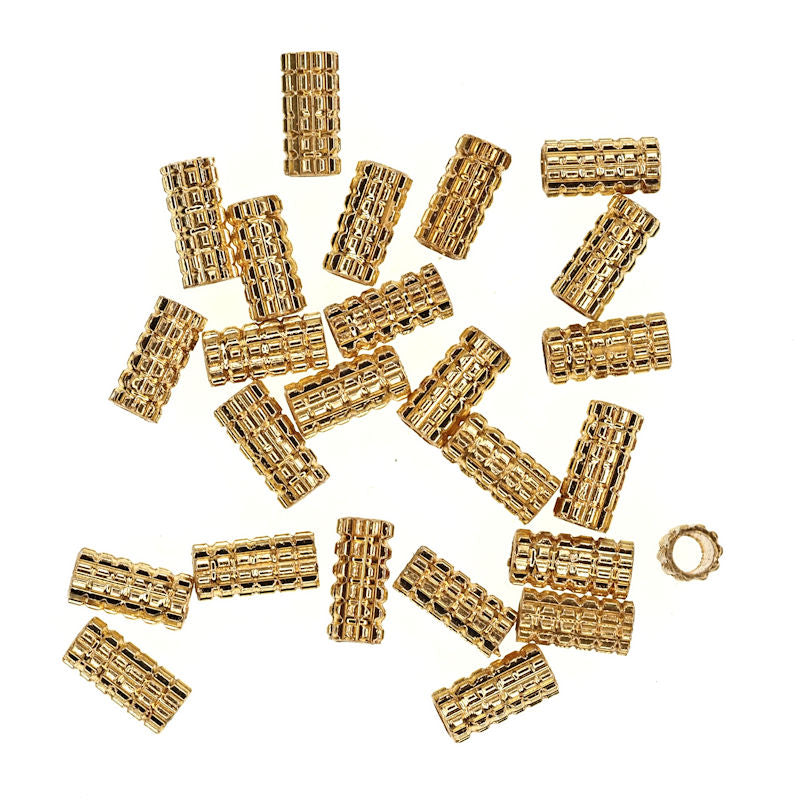 7 mm gold-plated tube bead