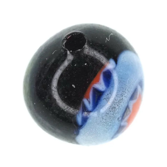 6 mm Ercole Moretti black millefiori beads