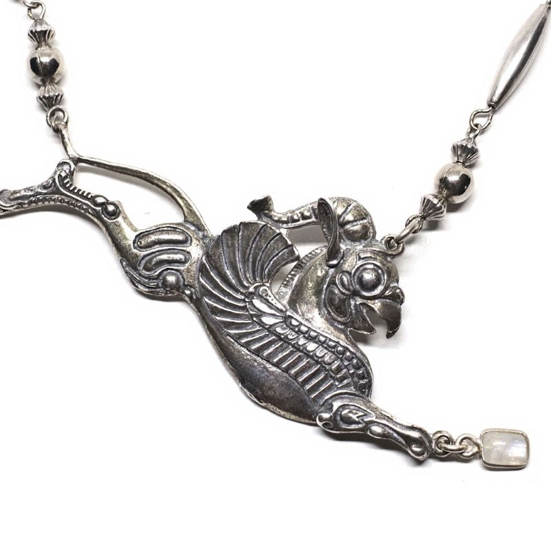 Sterling silver griffin necklace