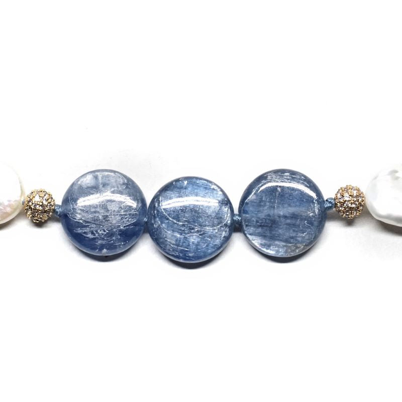 Kyanite and Pearl Sparkle necklace