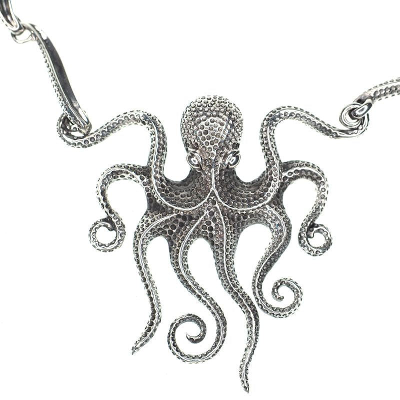 Sterling silver octopus necklace