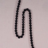 6 mm round faceted black onyx beads