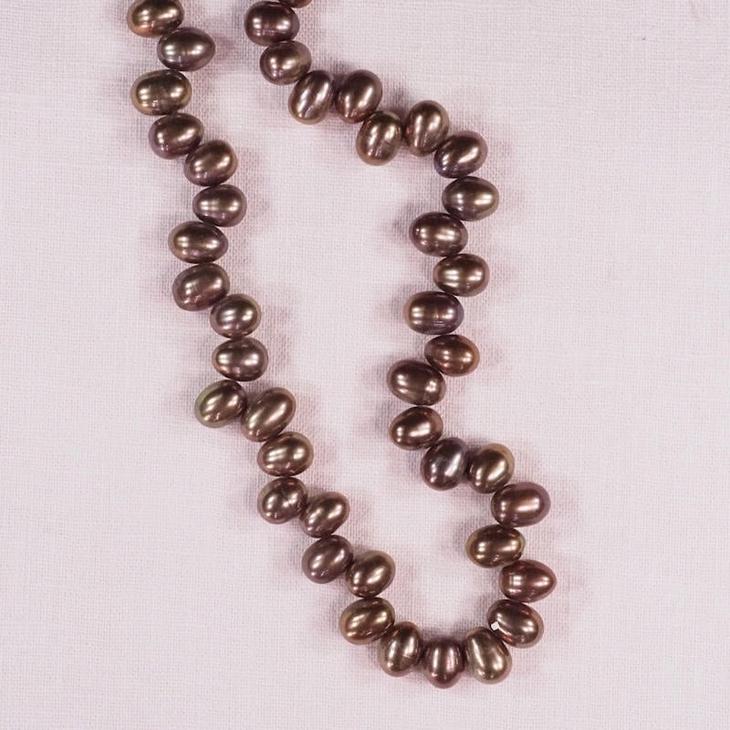 6 mm brown top-drilled egg-shaped pearls