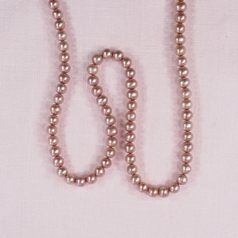 4 mm round pink pearls