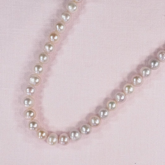 8 mm oval blush pearls