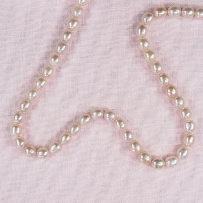 6 mm pink oval pearls