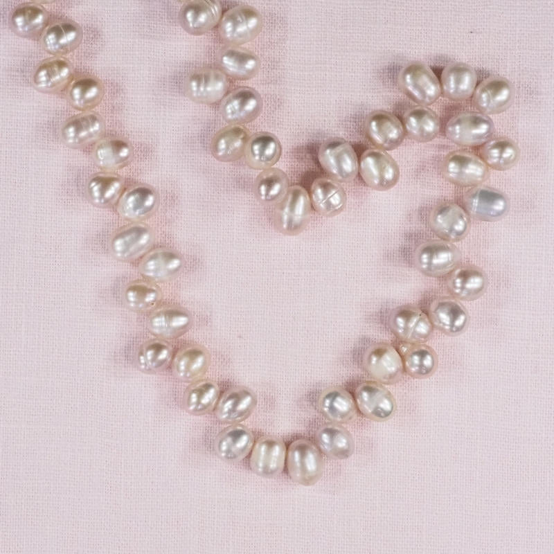 6 mm top-drilled oval pink pearls