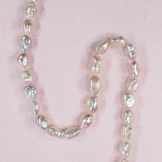 10 mm silver mini Baroque pearls