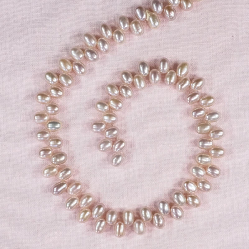 8 mm top-drilled pink pearls