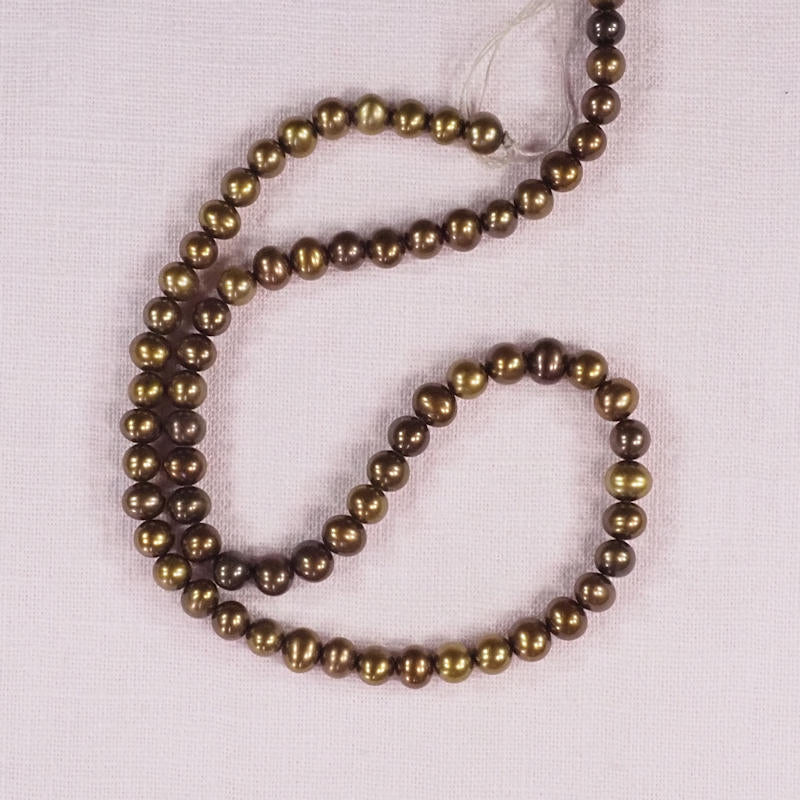 5 mm round brown-bronze pearls