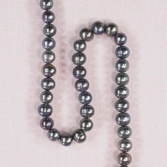 10 mm by 8 mm light gray potato pearls