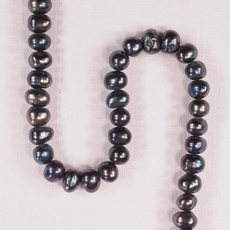 8 mm dark peacock oval pearls