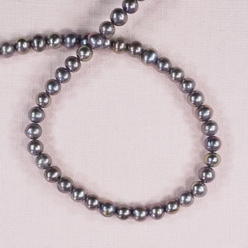 6 mm purple-gray round pearls