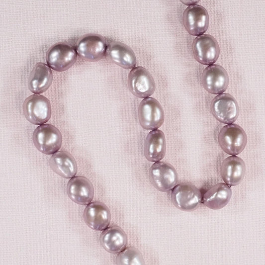 12 mm mauve oval pearls