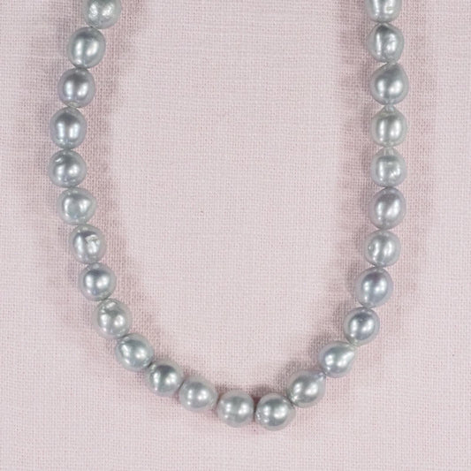 8 mm silver oval pearls