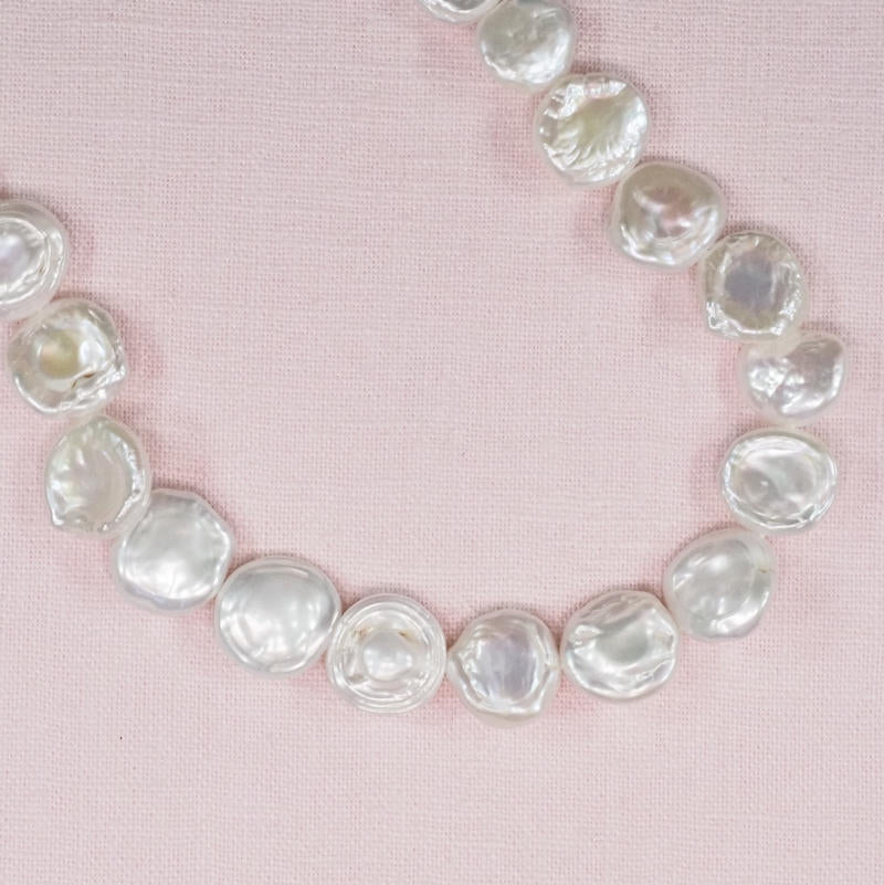 10 mm to 12 mm white irregular coin pearls