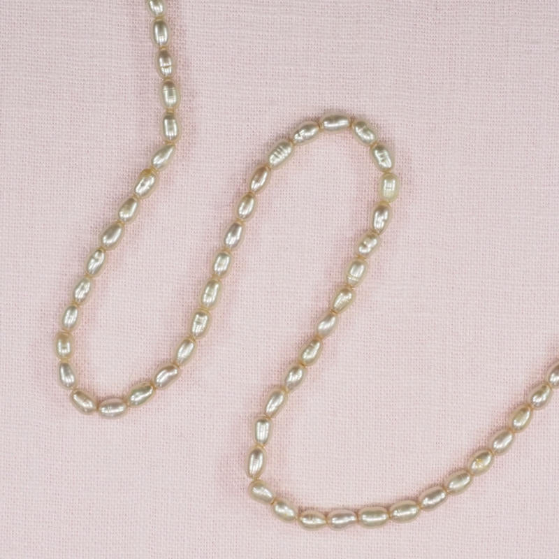 6 mm by 4 mm ivory rice pearls