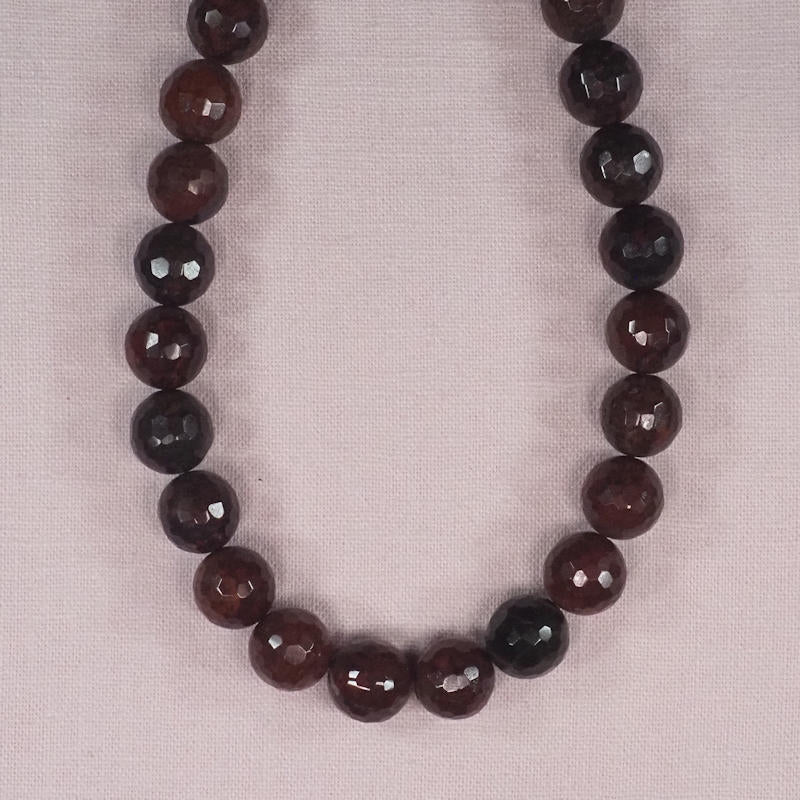 12 mm faceted round poppy jasper beads