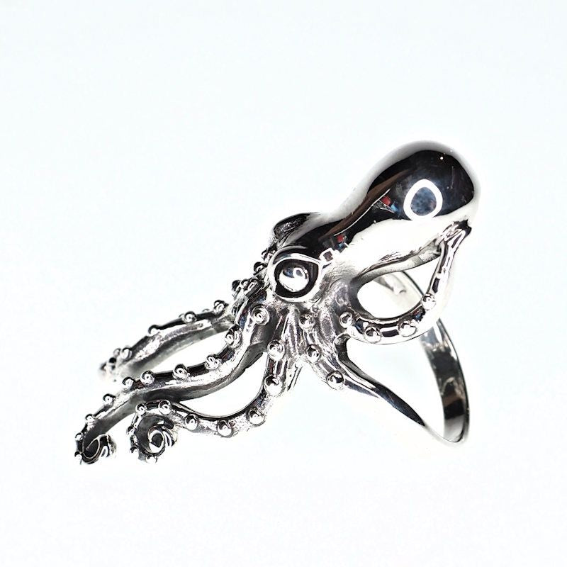 Sterling silver octopus ring