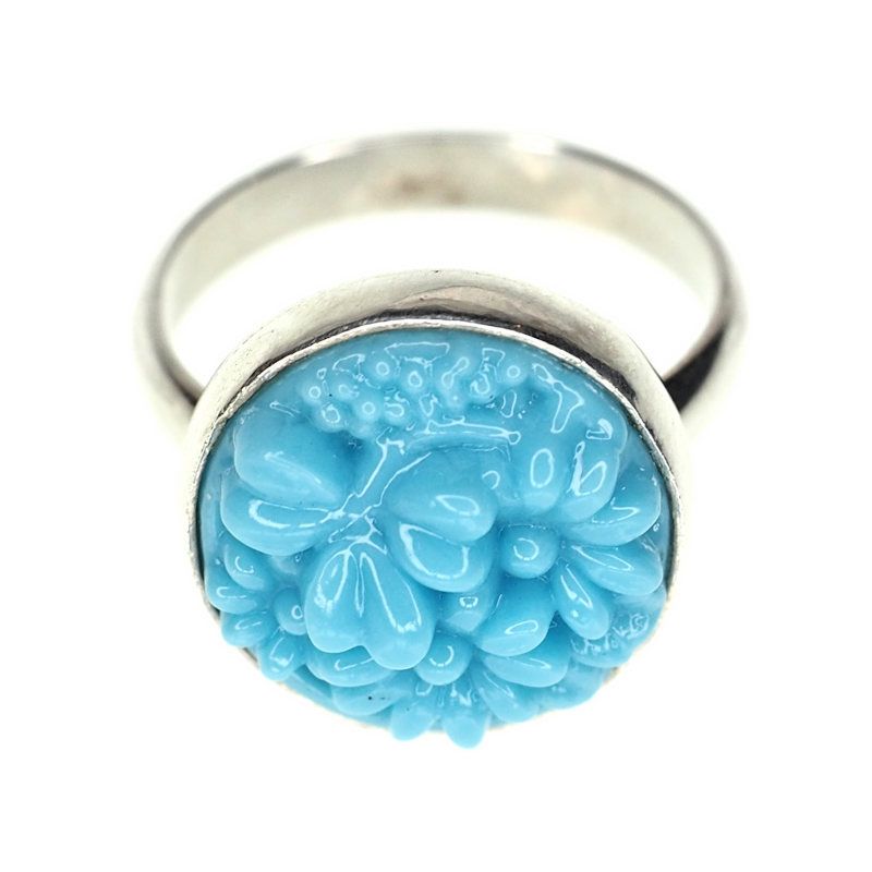 Turquoise floral ring