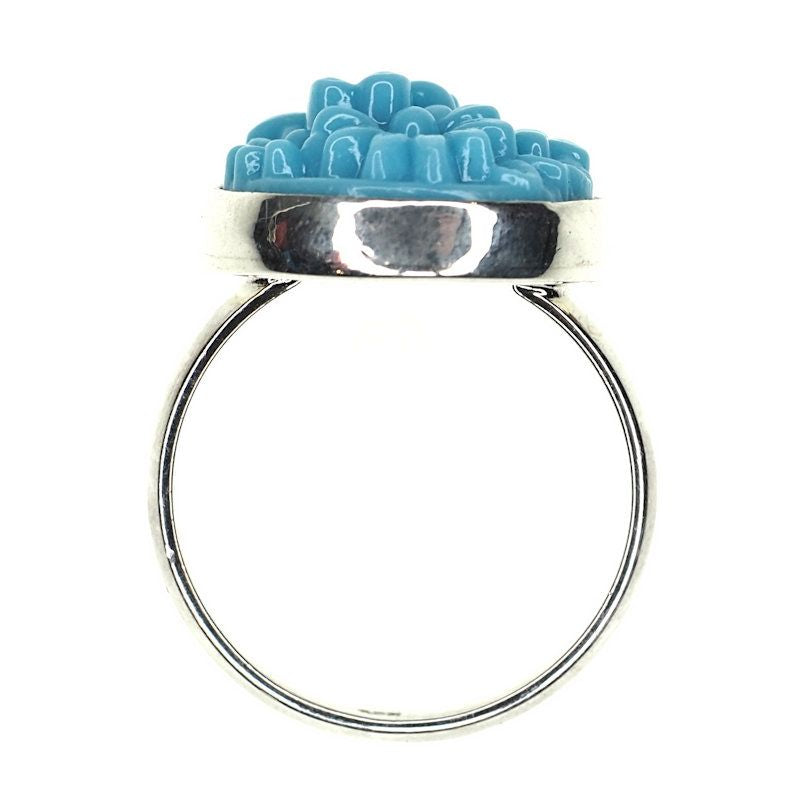 Turquoise floral ring