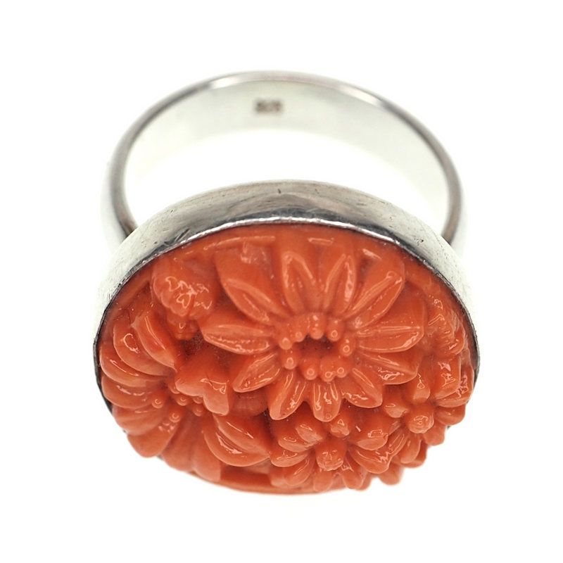 Coral floral ring