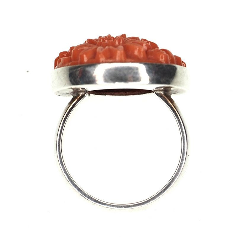 Coral floral ring