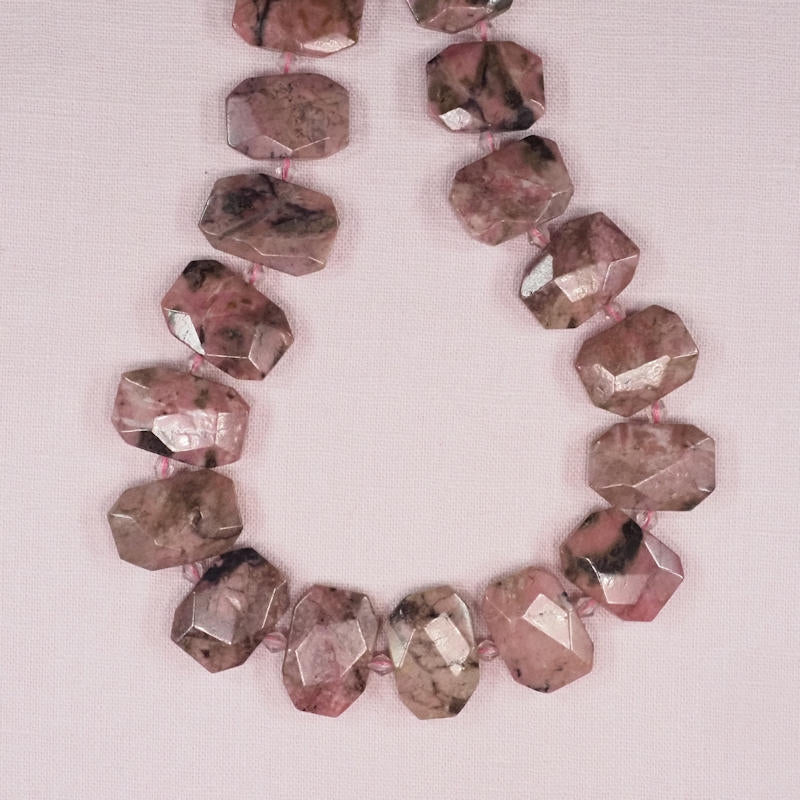 15 mm by 22 mm rhodonite irregular rectangles