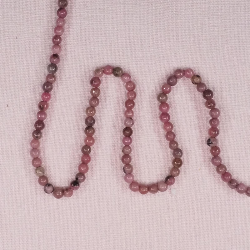 4 mm round rhodonite beads