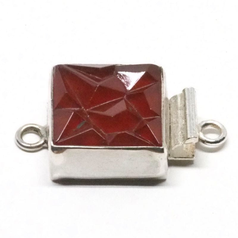 Square carnelian clasp