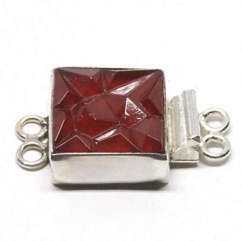 Square carnelian clasp