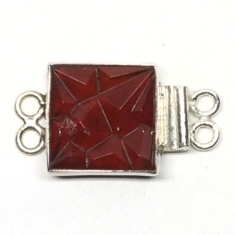 Square carnelian clasp