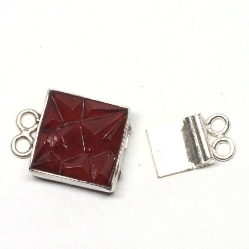 Square carnelian clasp