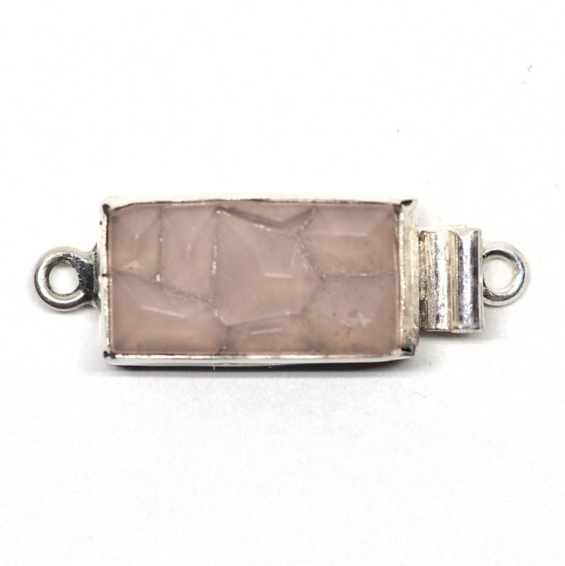 Rectangular pink ice clasp