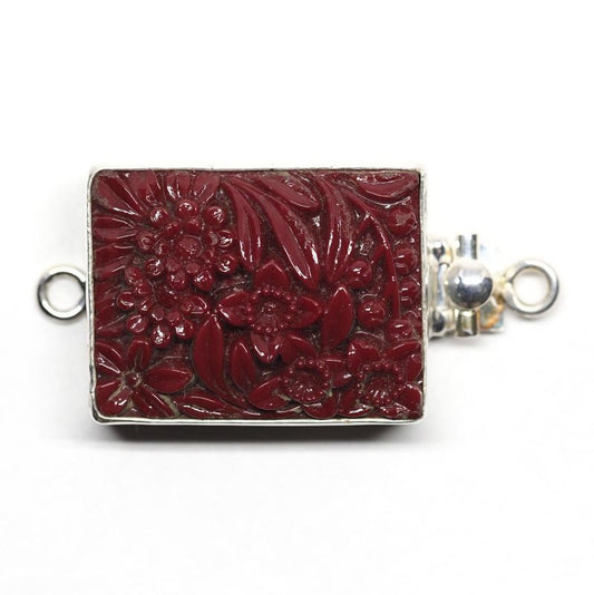 Maroon flower clasp