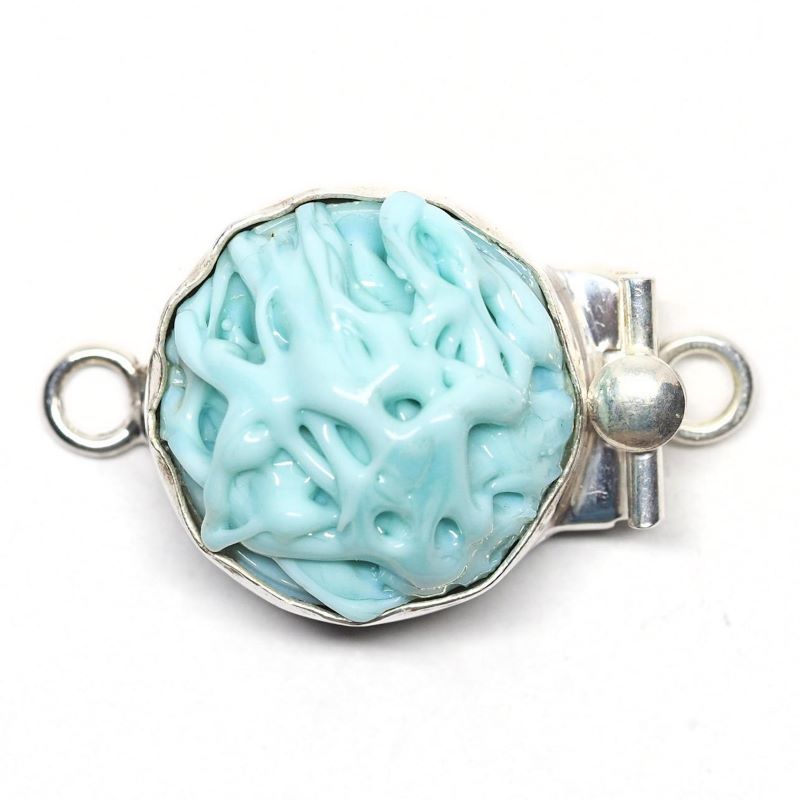 Turquoise bird nest clasp