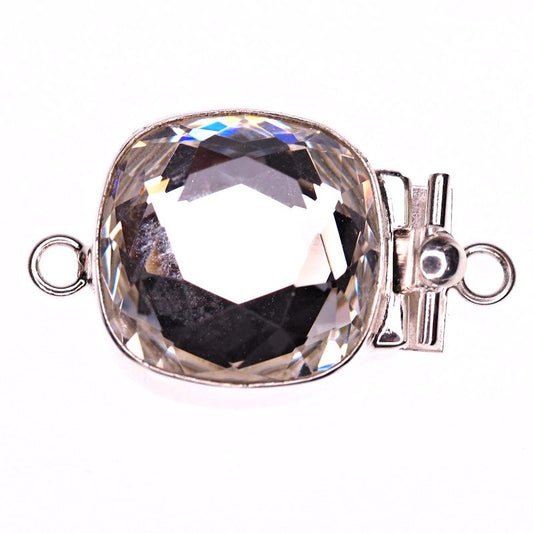 Square Swarovski crystal clasp