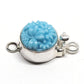 Round turquoise flower clasp