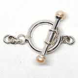 Pink pearl bar toggle clasp