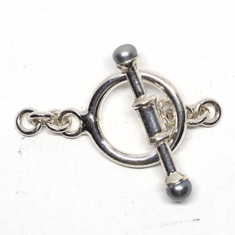 Gray pearl bar toggle clasp