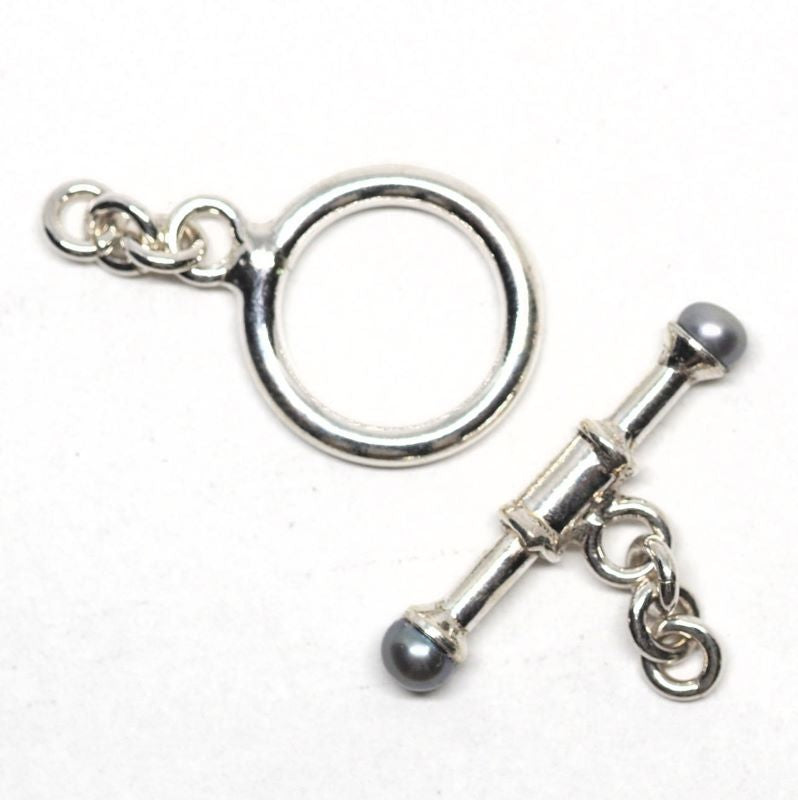 Gray pearl bar toggle clasp