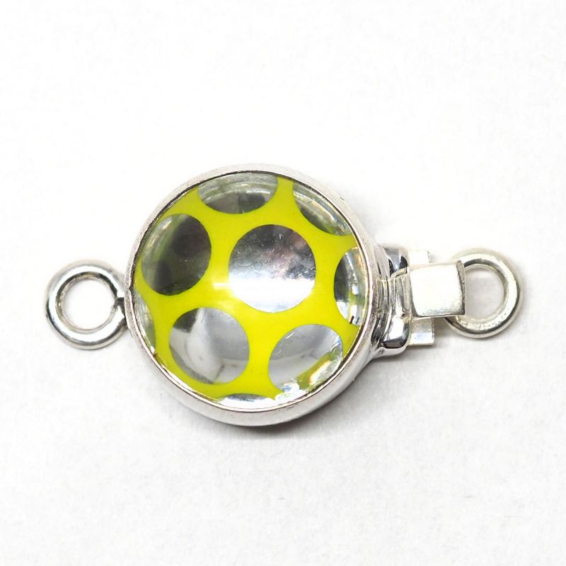 Electric yellow Swarovski polka dot clasp