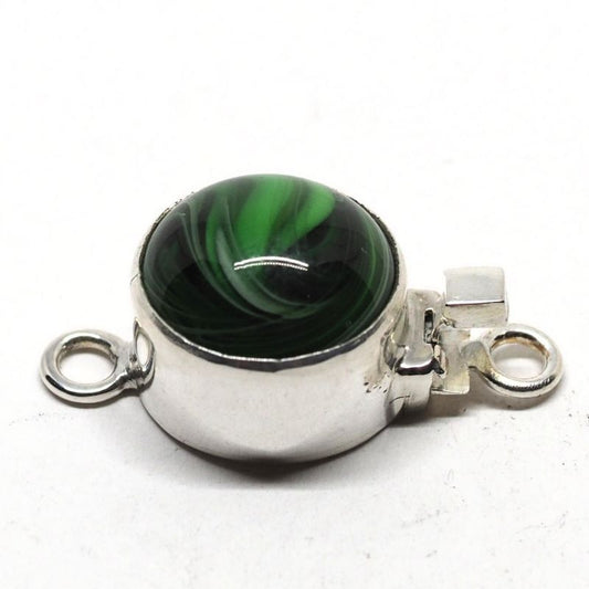 Glass malachite clasp