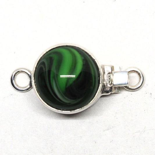 Glass malachite clasp